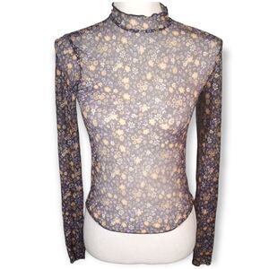 FOREVER 21 SHEER PURPLE FLORAL TOP SZ.S EUC